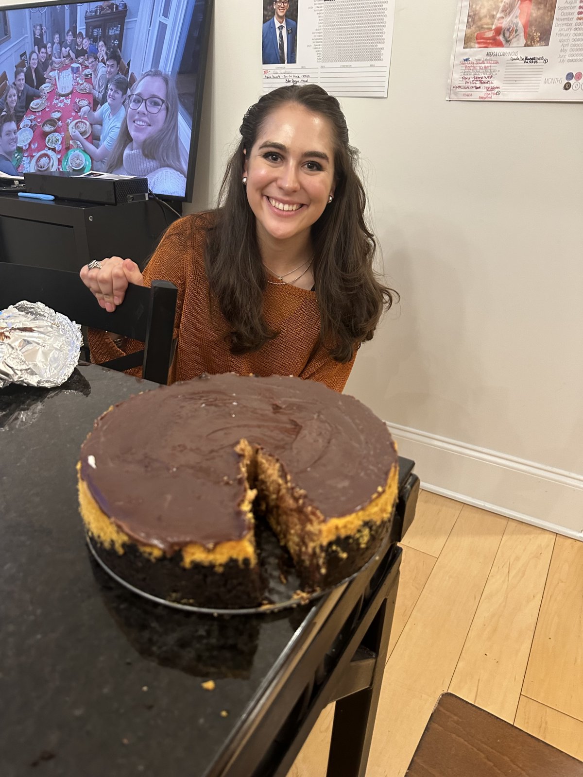 Pumpkin chocolate cheesecake