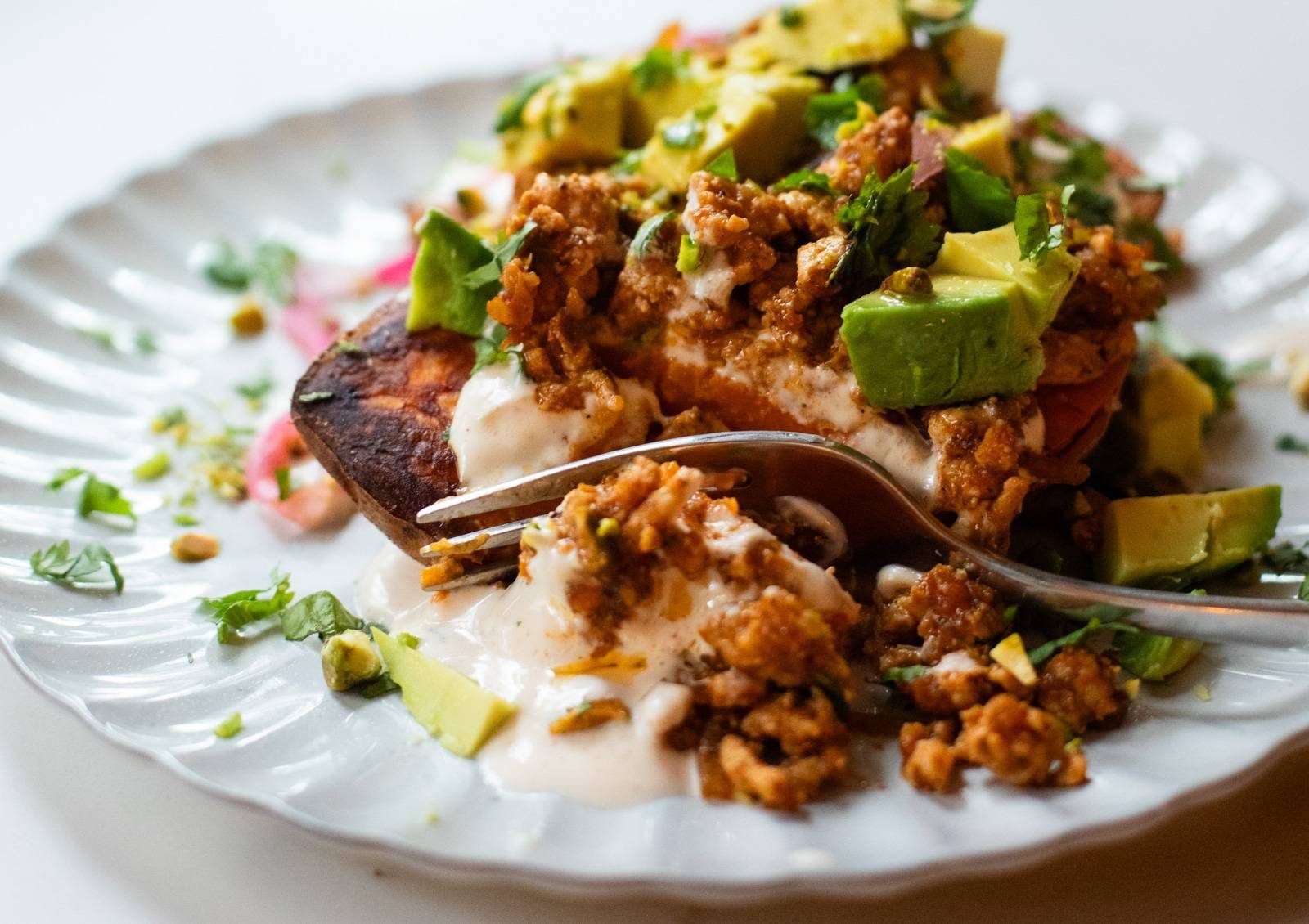 Roasted Sweet Potato Stacks with Chipotle Sauce